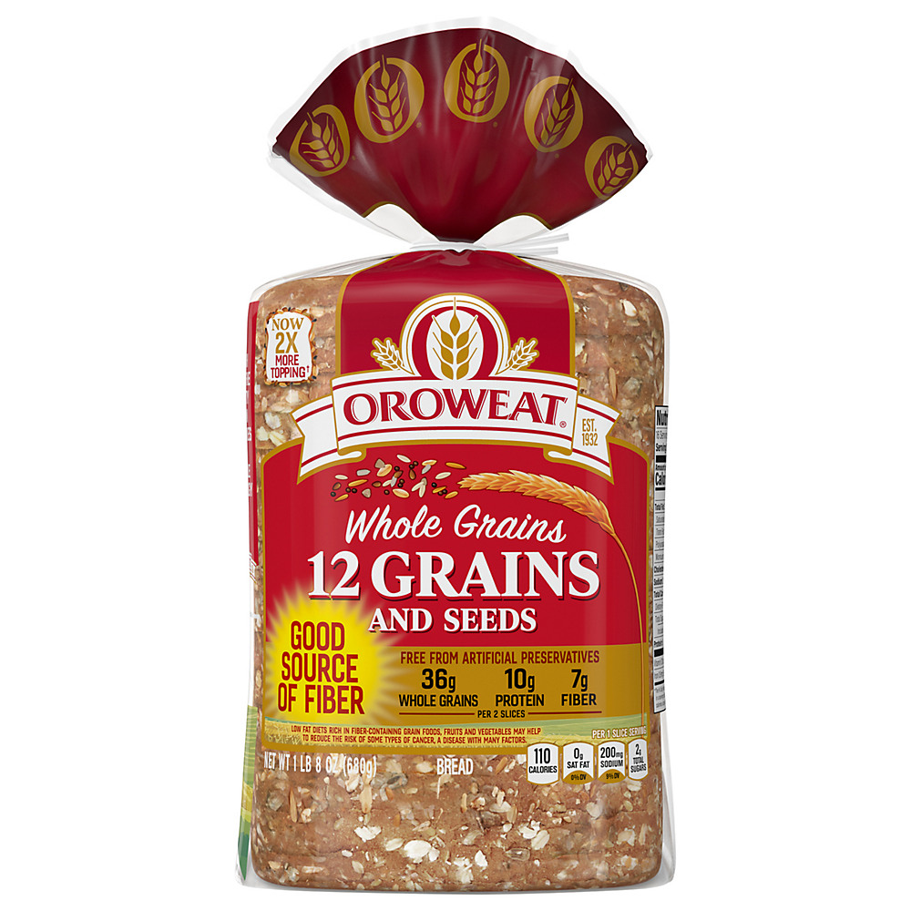 Calories in Oroweat Whole Grains 12 Grain Bread, 24 oz