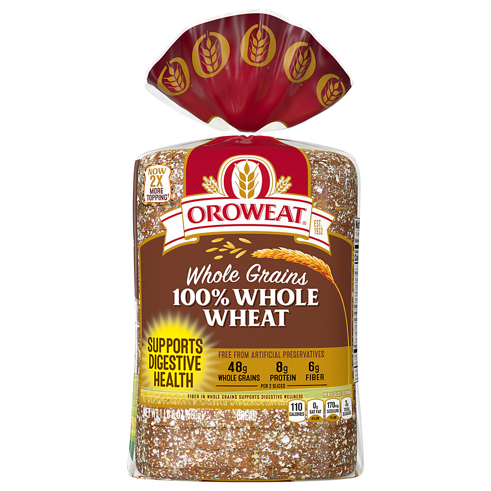 Calories in Oroweat Whole Grains 100% Whole Wheat Bread, 24 oz