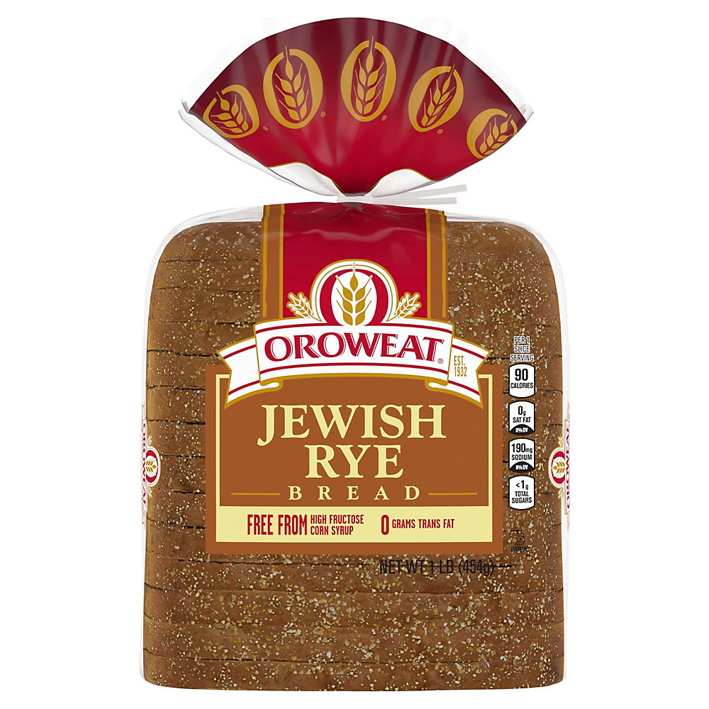 Calories in Oroweat Jewish Rye Bread, 16 oz