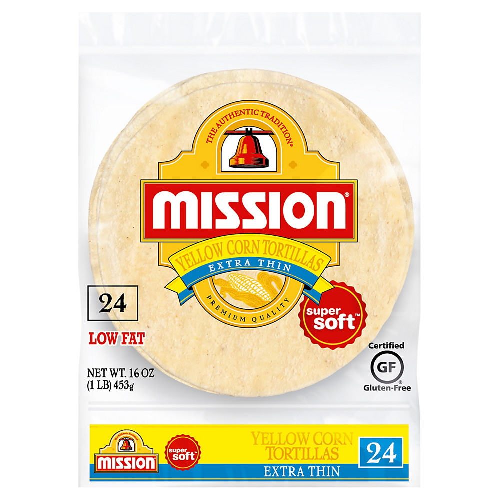 Calories in Mission Extra Thin Yellow Corn Tortillas, 24 ct