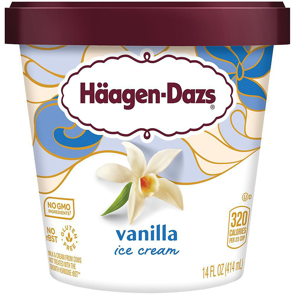Calories in Haagen-Dazs Vanilla Ice Cream, 14 oz