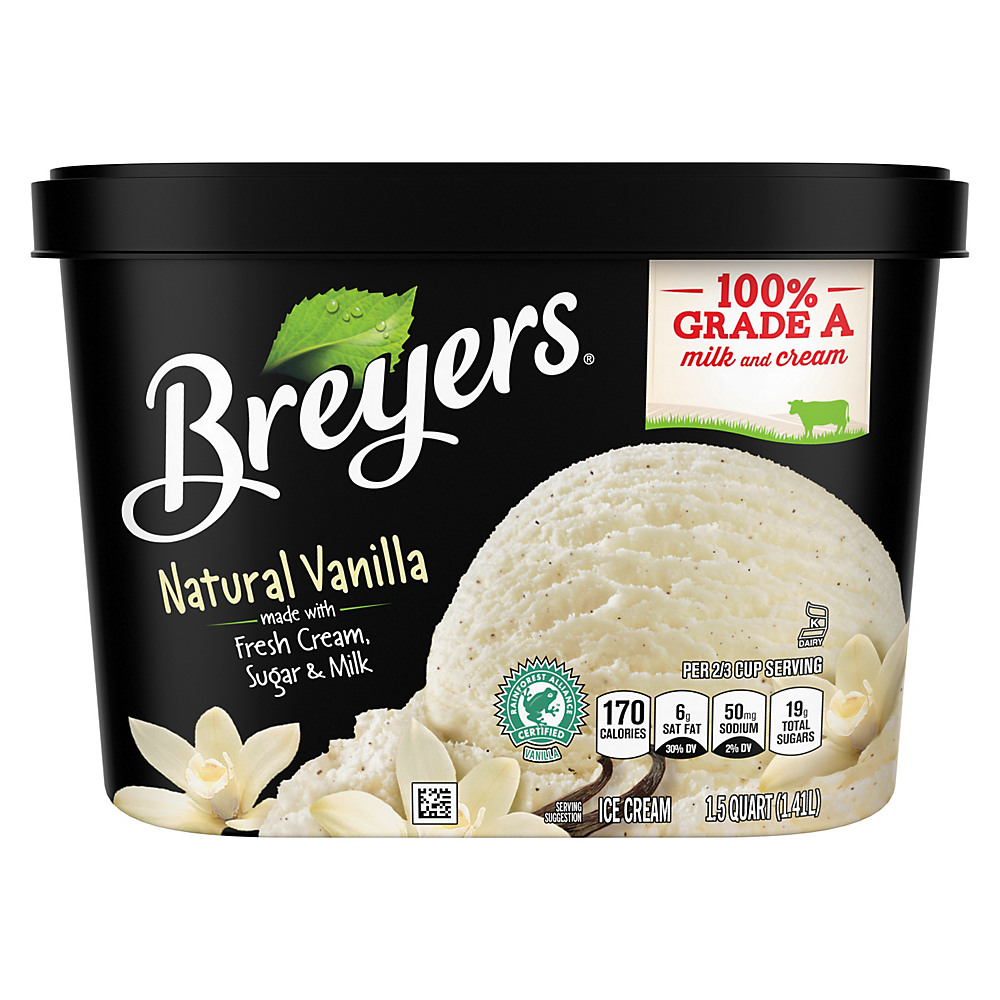 Calories in Breyers Natural Vanilla Ice Cream, 1.5 qt