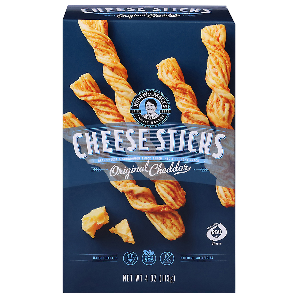 Calories in John Wm. Macy's Original Cheddar Cheese Sticks, 4 oz