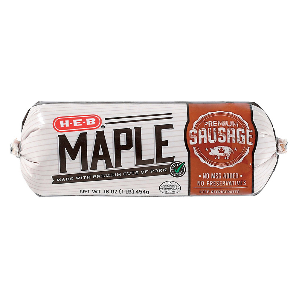 Calories in H-E-B Premium Fresh Maple Pork Sausage, 16 oz
