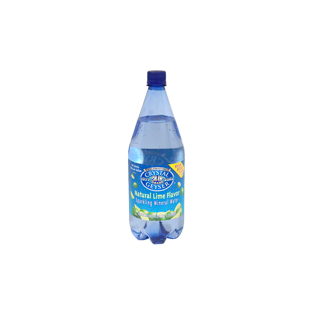 Calories in Crystal Geyser Natural Lime Flavor Sparkling Mineral Water, 1.25 L