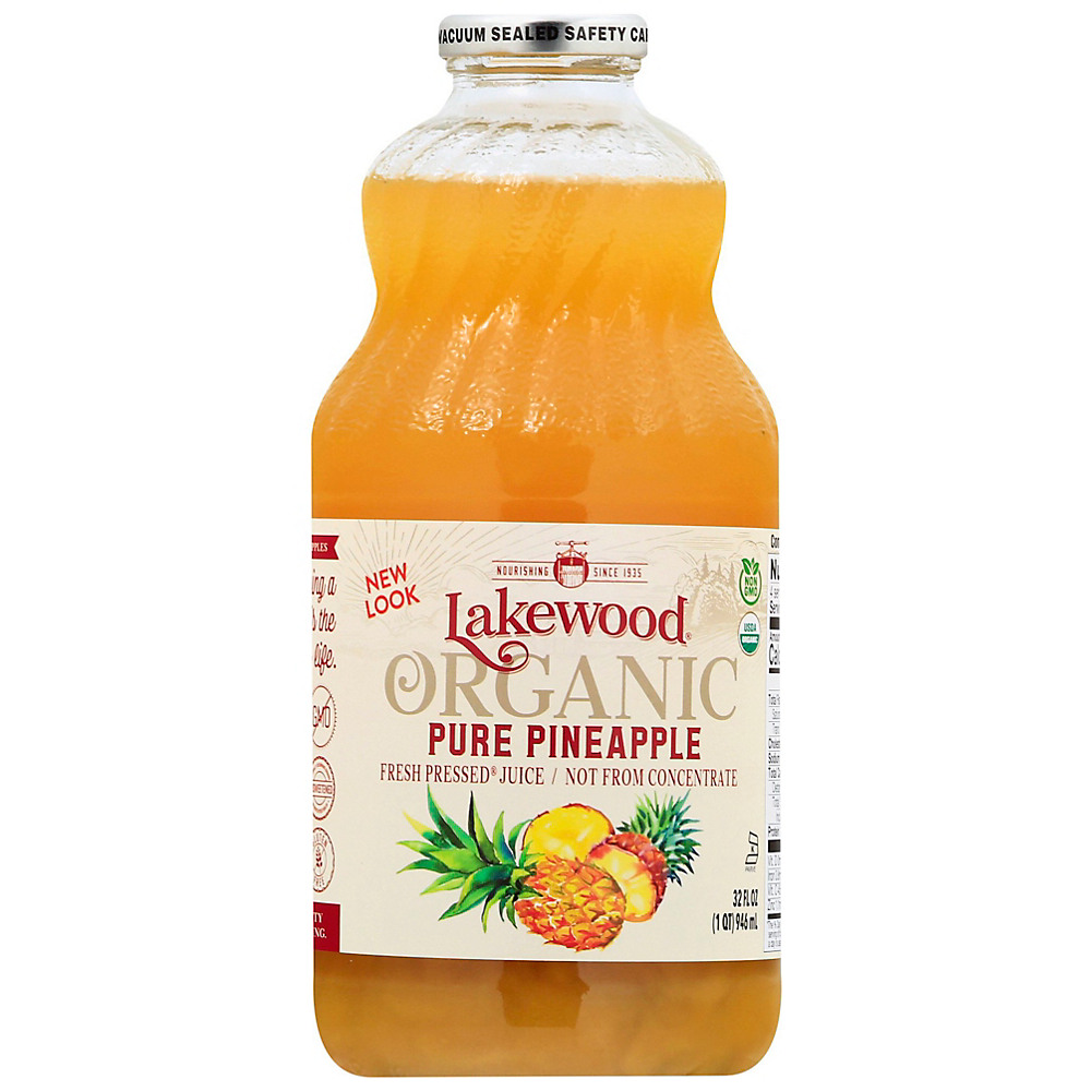 Calories in Lakewood Organic Fresh Pressed Pure Pineapple Juice, 32 oz