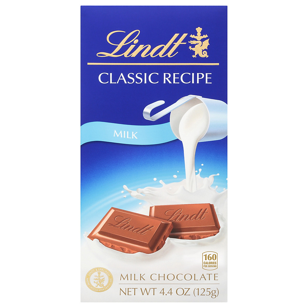 Calories in Lindt Classic Recipe Chocolate Bar Swiss Milk Classic, 4.4 oz