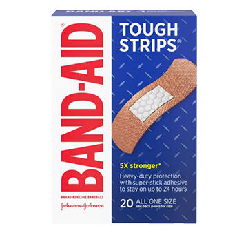 Band-Aid Heavy Duty Fabric Tough Strips Bandages, 20 ct