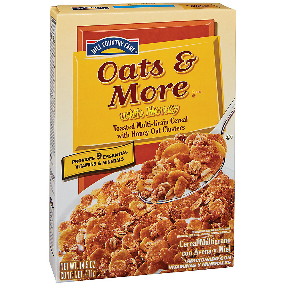 Calories in Hill Country Fare Oats & More with Honey Cereal, 14.5 oz