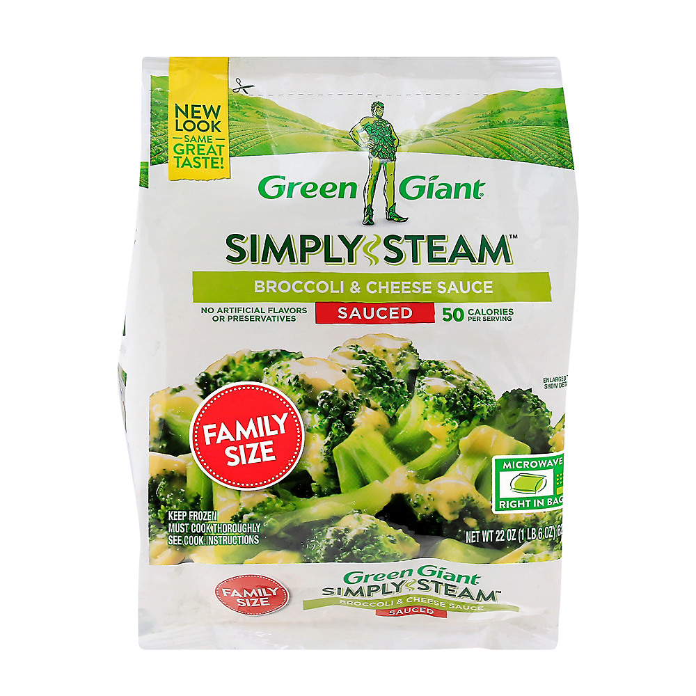 Calories in Green Giant Simply Steam Broccoli & Cheese Sauce Family Size, 22 oz