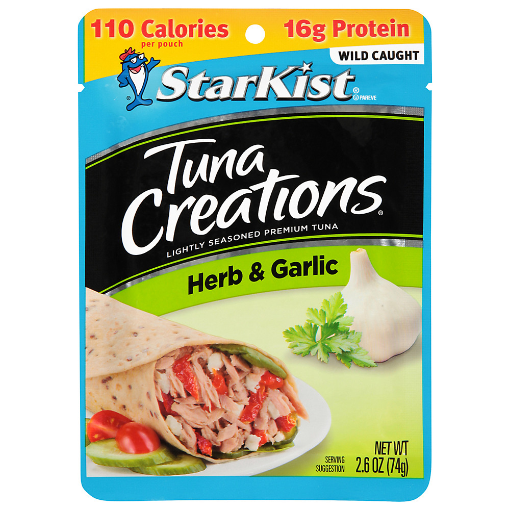 Calories in StarKist Tuna Creations Chunk Herb & Garlic Tuna Pouch, 2.6 oz