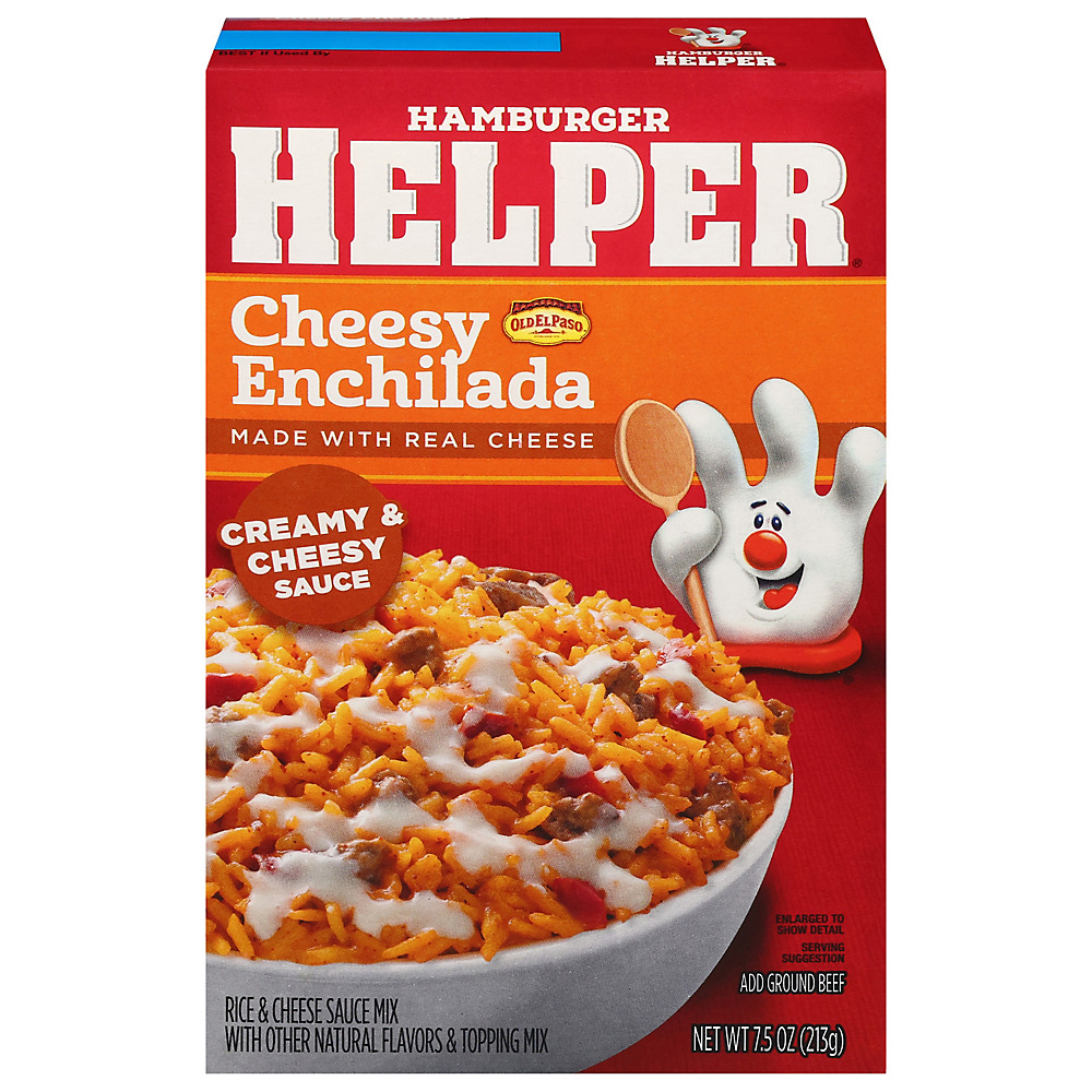 Calories in Hamburger Helper Cheesy Enchilada Rice and Sauce and Topping Mix, 7.5 oz