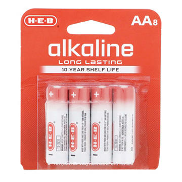 H-E-B Alkaline AA Batteries, 8 pk