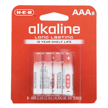 H-E-B Alkaline AAA Batteries, 8 pk