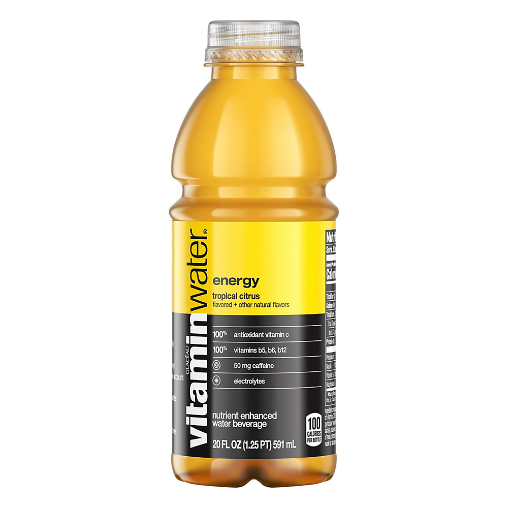 Calories in Glaceau Vitaminwater Energy Tropical Citrus Water Beverage, 20 oz