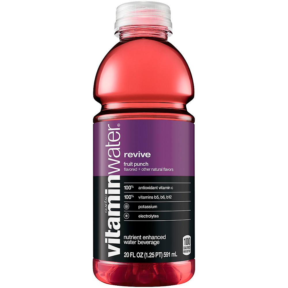 Calories in Glaceau Vitaminwater Revive Fruit Punch Water Beverage, 20 oz