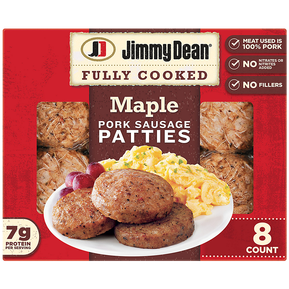Calories in Jimmy Dean Fully Cooked Maple Pork Sausage Patties, 8 ct