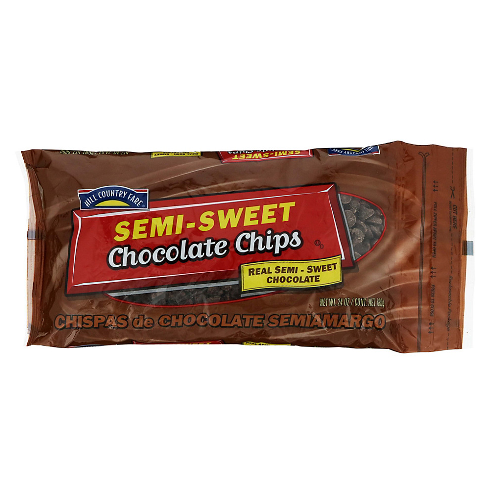 Calories in Hill Country Fare Semi-Sweet Chocolate Chips, 24 oz