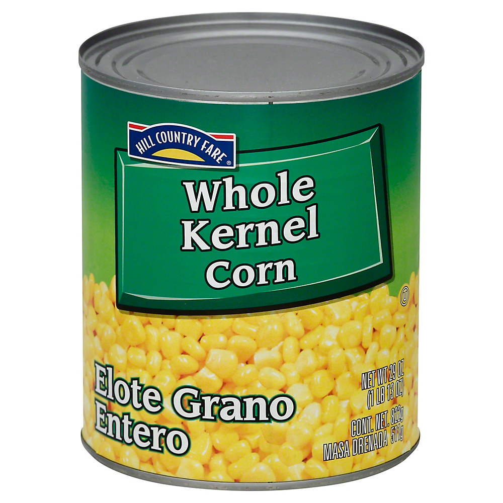 Calories in Hill Country Fare Whole Kernel Corn, 29 oz