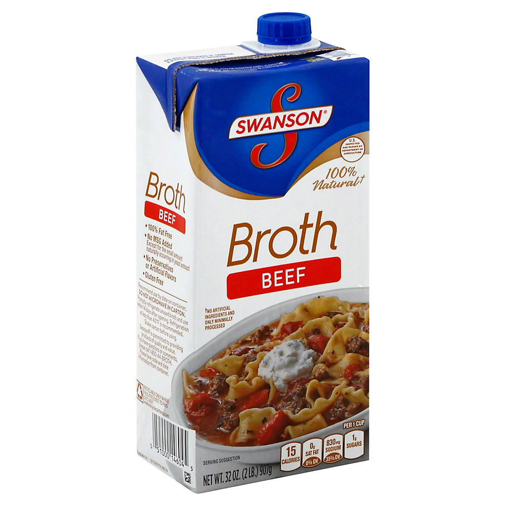 Calories in Swanson 100% Natural Beef Broth, 32 oz