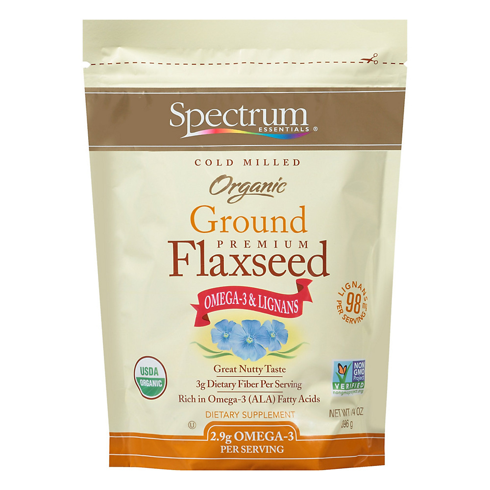 Calories in Spectrum Essentials Organic Ground Premium Flaxseed, 14 oz