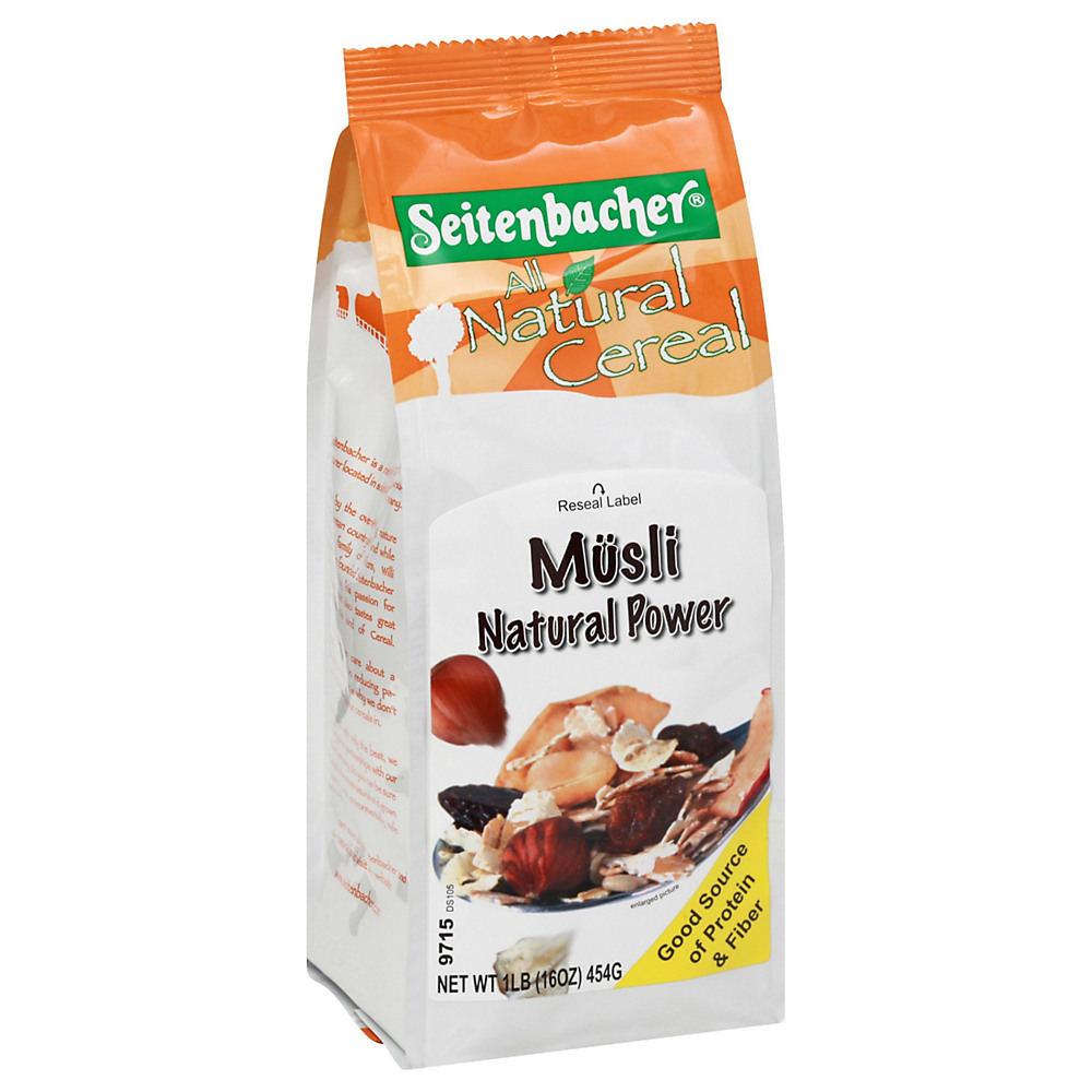 Calories in Seitenbacher Musli Natural Power German Spelt All Natural Cereal, 16 oz