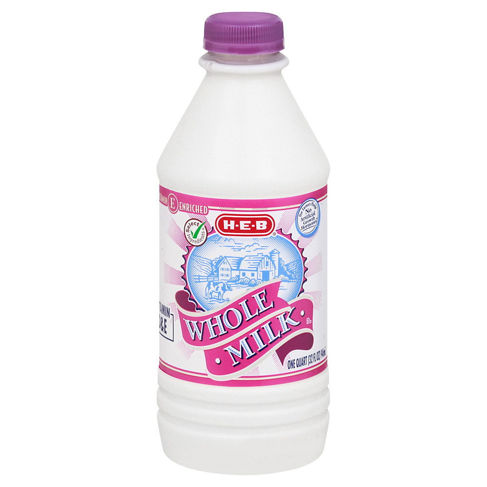 Calories in H-E-B Select Ingredients Whole Milk, 1 qt