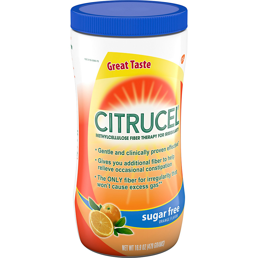 Calories in Citrucel Sugar Free Orange Methylcellulose Fiber Therapy Powder, 16.9 oz