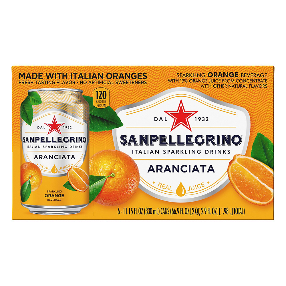 Calories in San Pellegrino Orange Sparkling Beverage 11.15 oz Cans, 6 pk