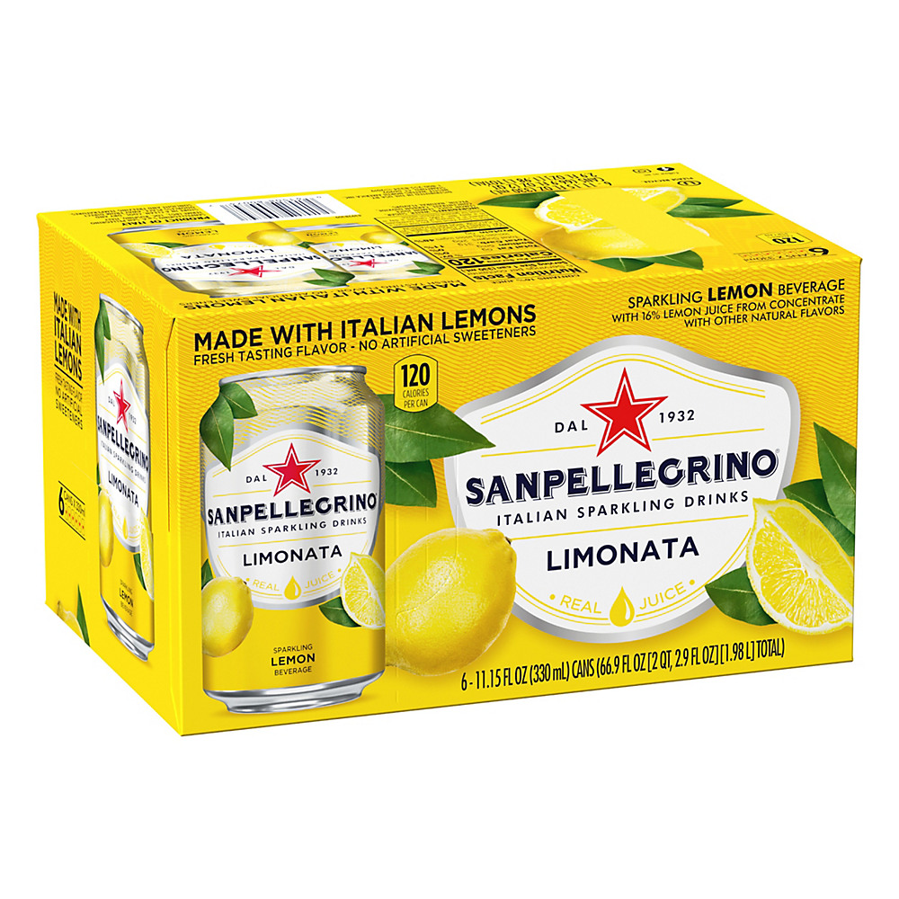 Calories in San Pellegrino Lemon Sparkling Beverage 11.15 oz Cans, 6 pk