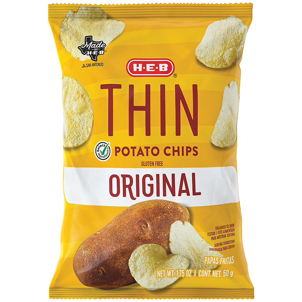 Calories in H-E-B Thin Original Potato Chips, 1.75 oz
