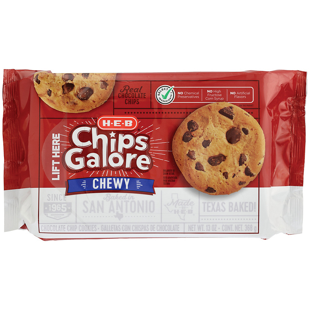 Calories in H-E-B Select Ingredients Chips Galore! Chewy Chocolate Chip Cookies, 13 oz