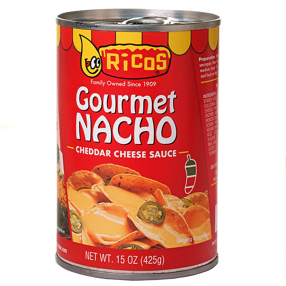 Calories in Ricos Gourmet Nacho Cheddar Cheese Sauce, 15 oz