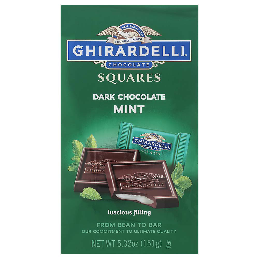 Calories in Ghirardelli Chocolate Dark Chocolate Mint Squares, 5.32 oz