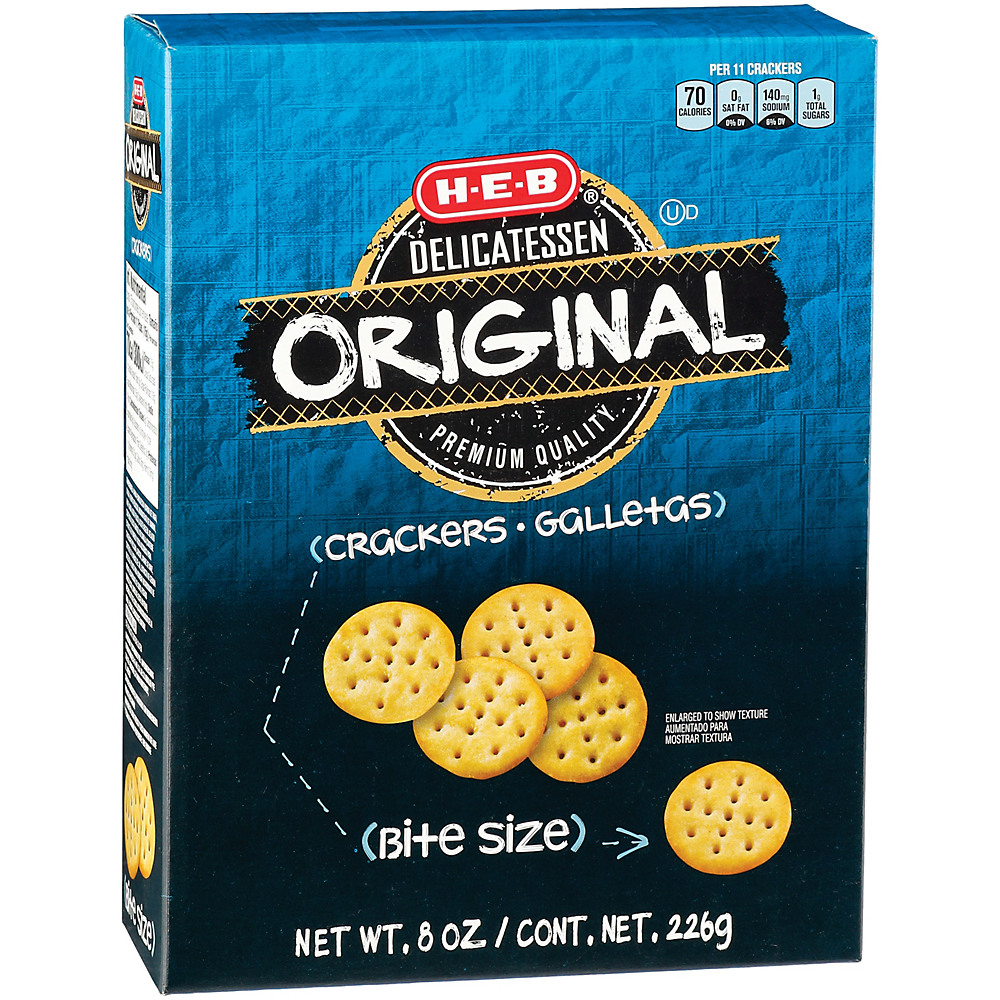 Calories in H-E-B Original Bite Size Crackers, 8 oz