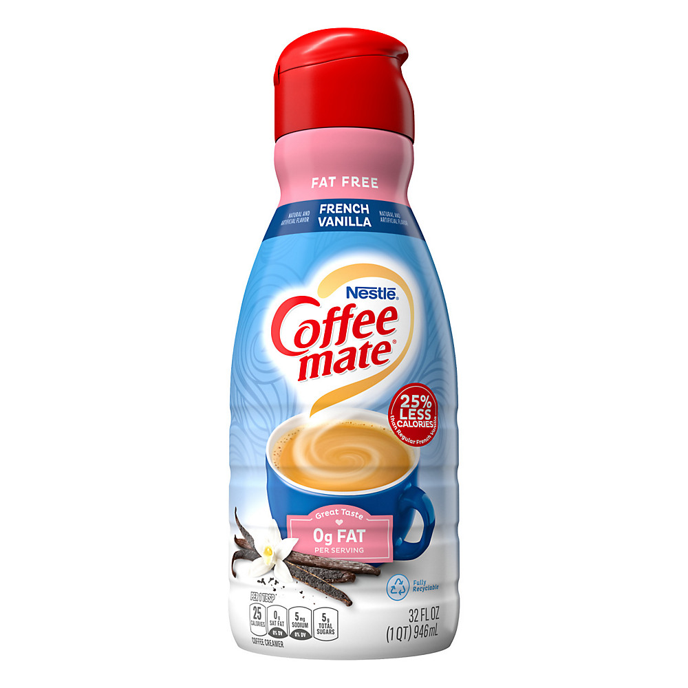 Calories in Nestle Coffee Mate French Vanilla Fat Free Liquid Coffee Creamer, 32 oz