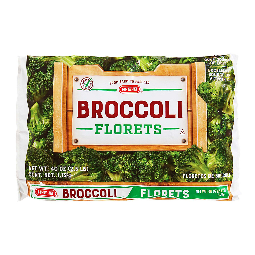 Calories in H-E-B Select Ingredients Broccoli Florets, 40 oz