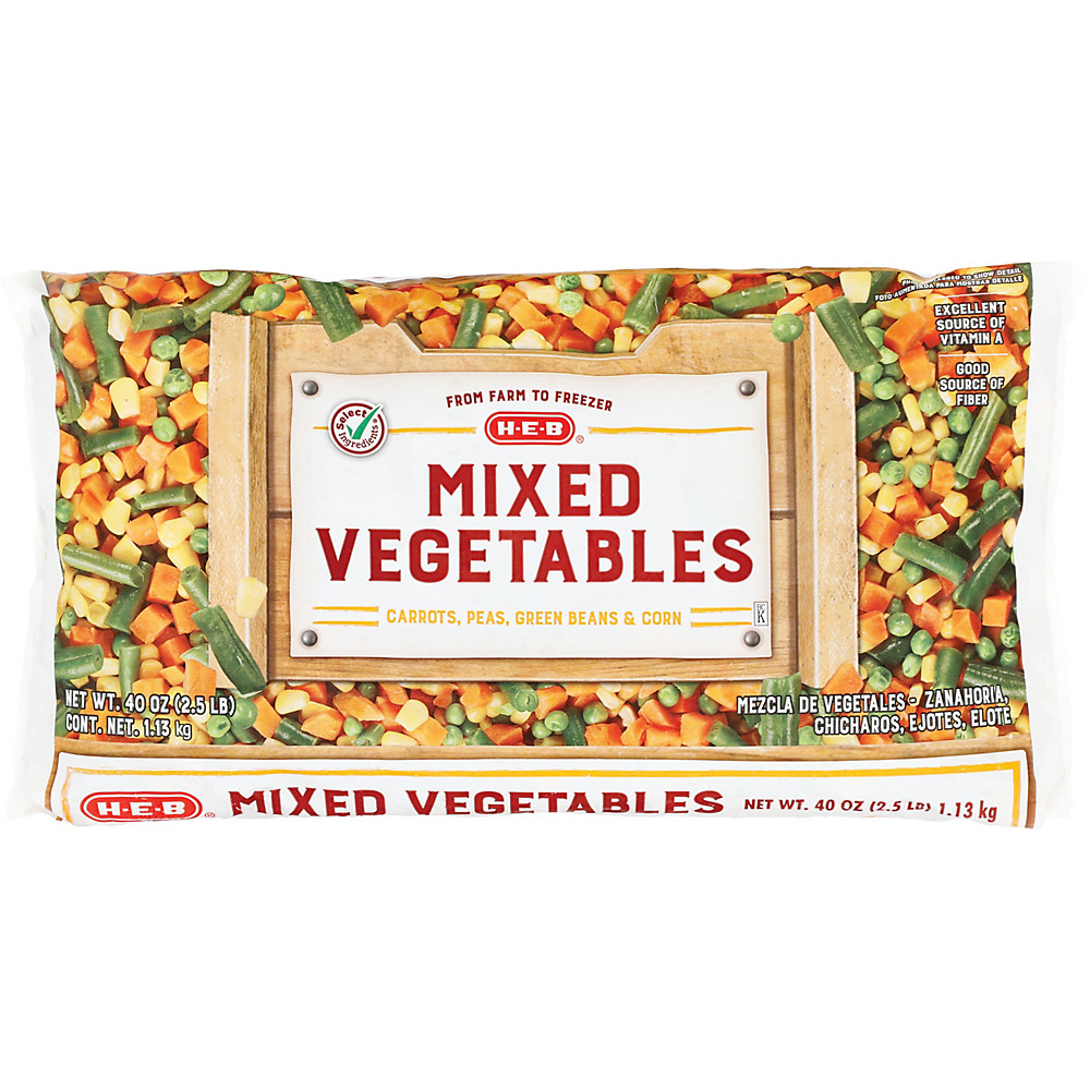 Calories in H-E-B Select Ingredients Mixed Vegetables, 40 oz