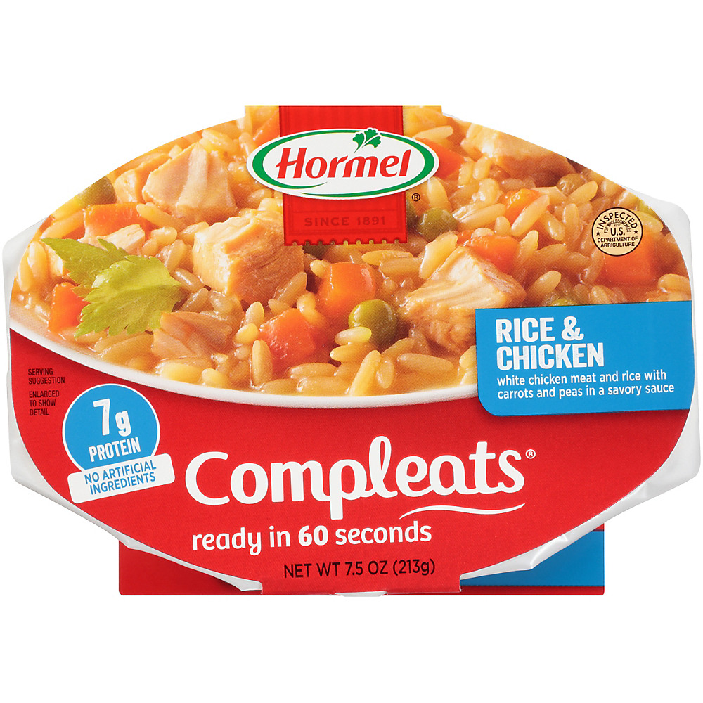Calories in Hormel Compleats Rice & Chicken, 7.5 oz