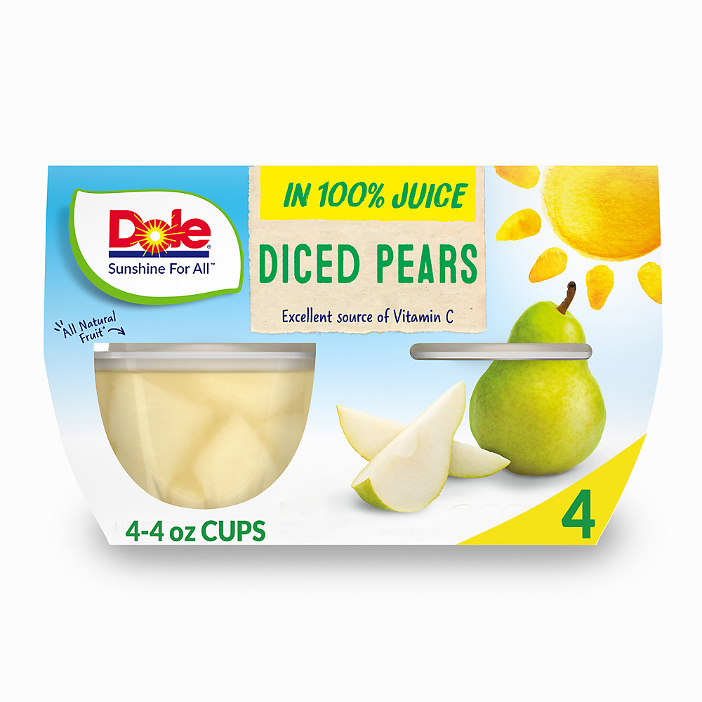 Calories in Dole Diced Pears In 100% Fruit Juice, 4 ct