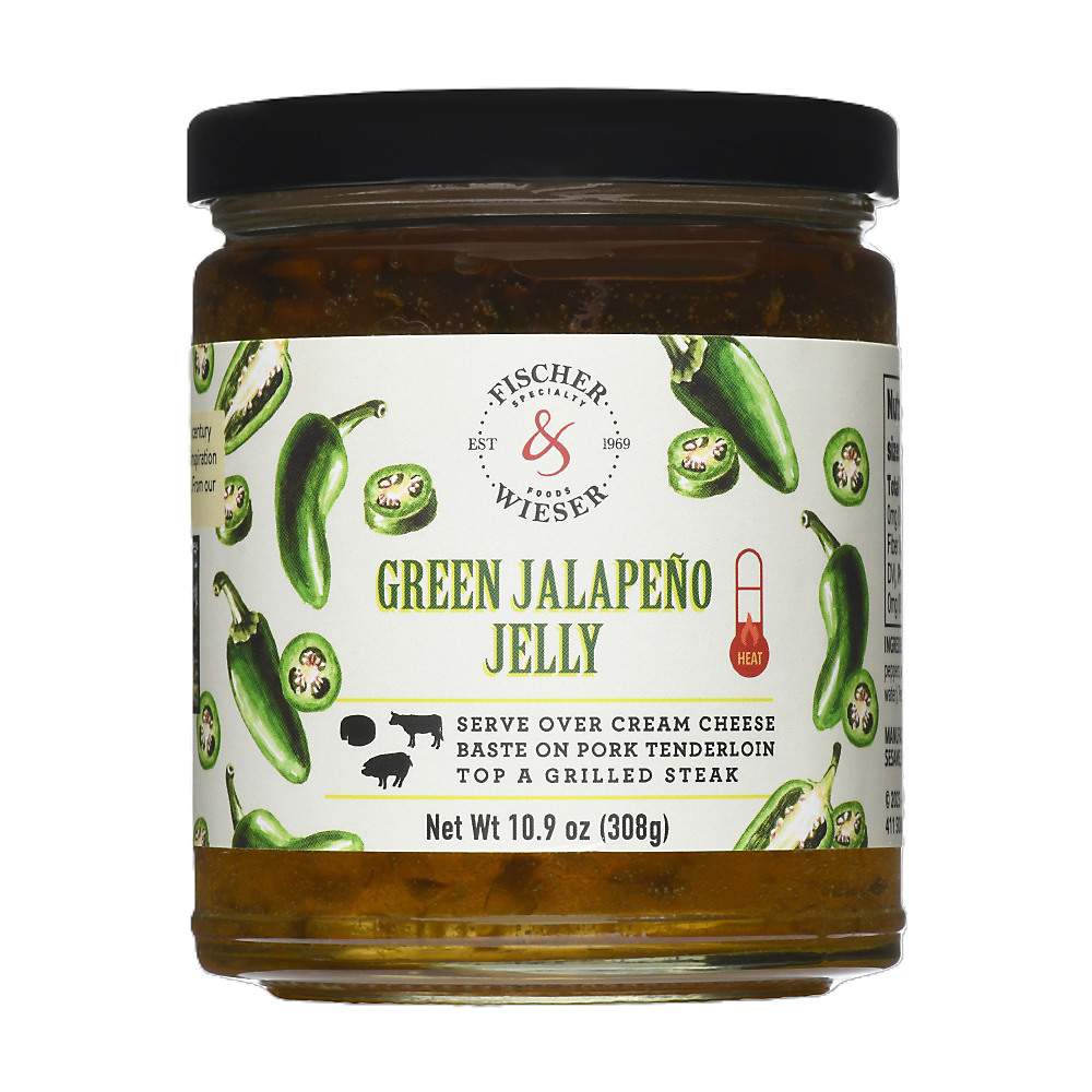 Calories in Fischer & Wieser Mild Green Jalapeno Jelly, 10.9 oz