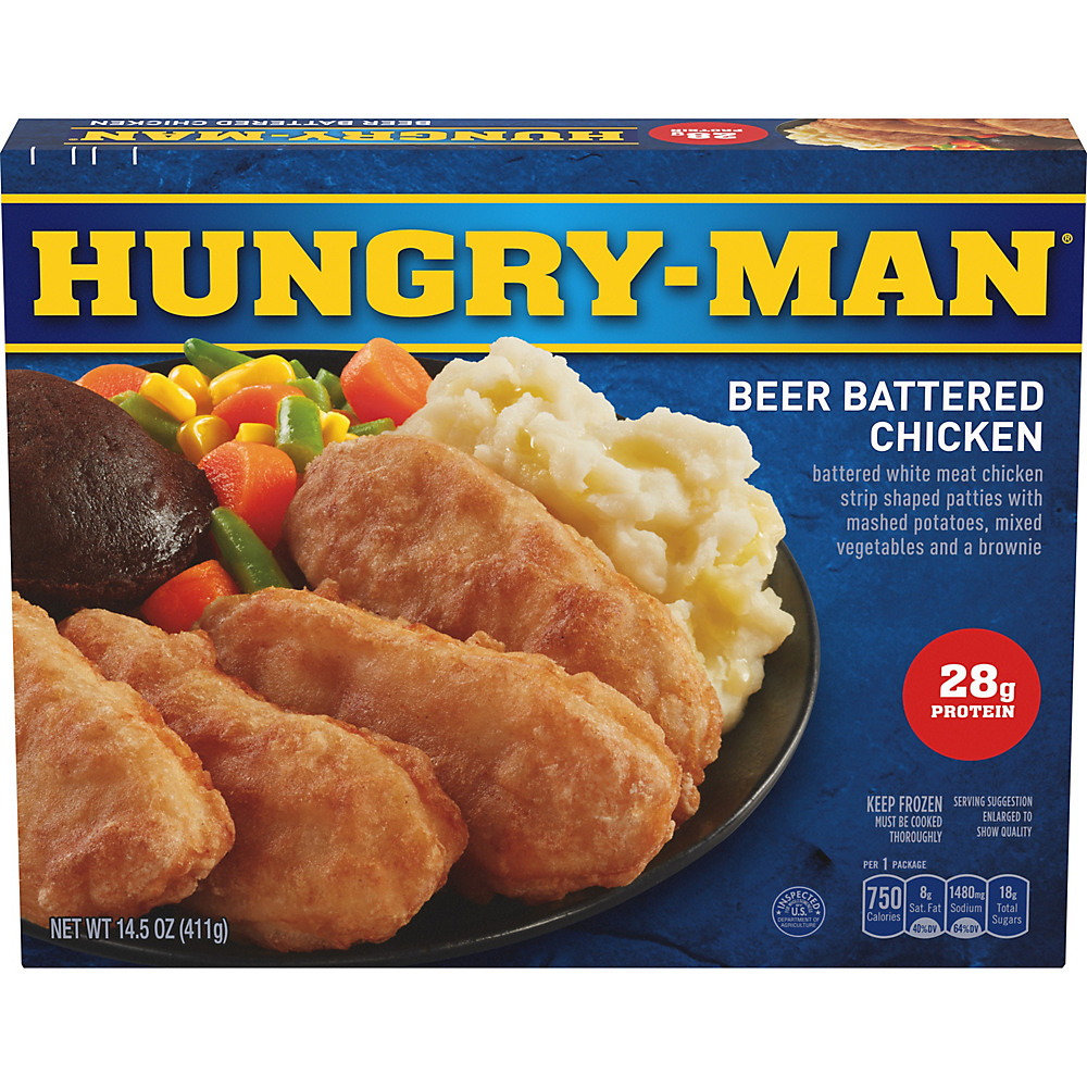 Calories in Hungry Man Beer Battered Chicken, 14.5 oz