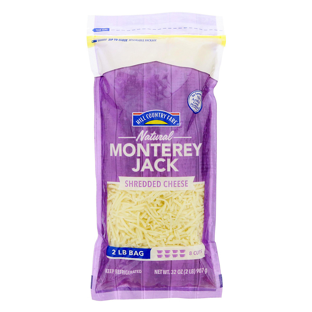 Calories in Hill Country Fare Monterey Jack Cheese, Shredded, 32 oz