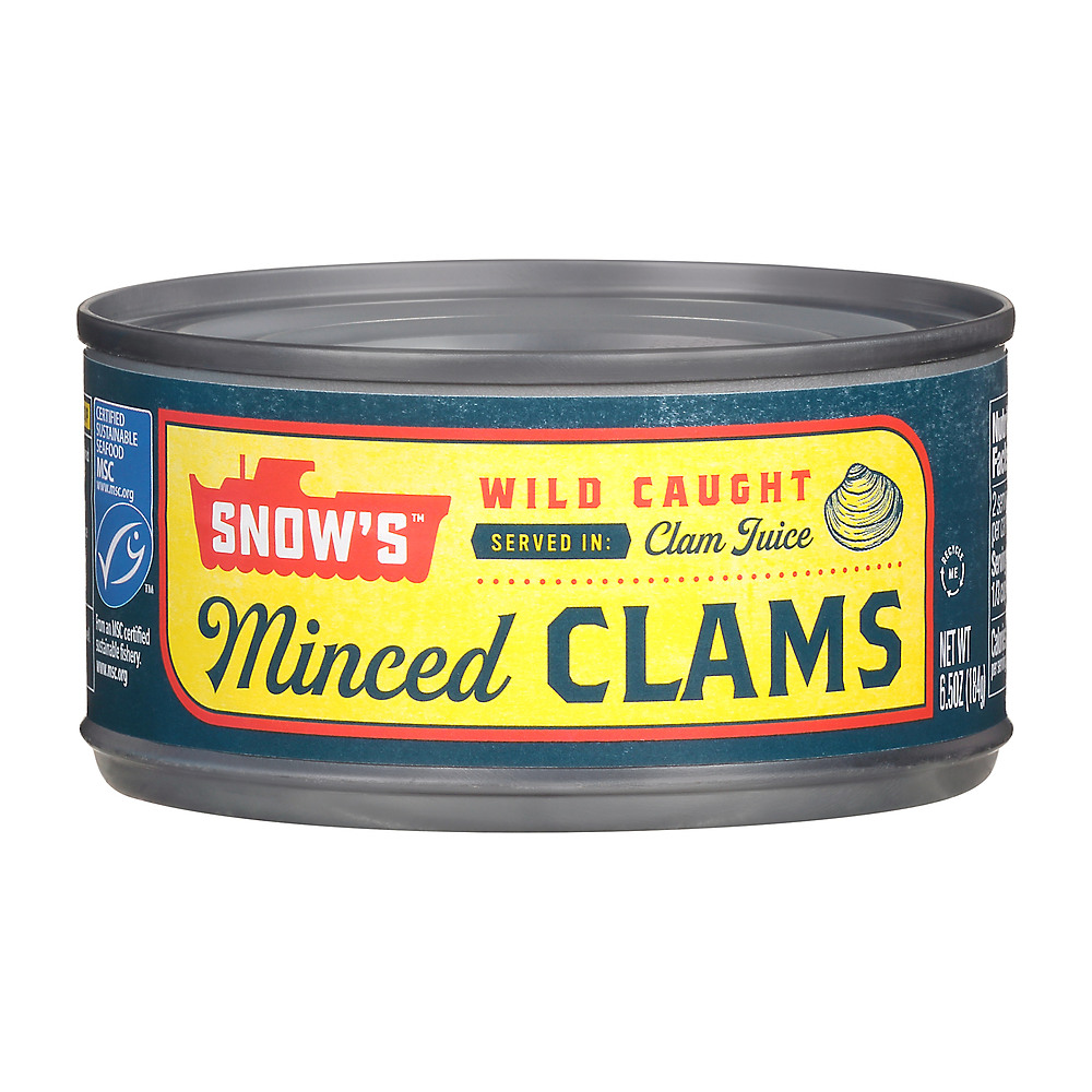 Calories in Snow's Minced Clams in Clam Juice, 6.5 oz