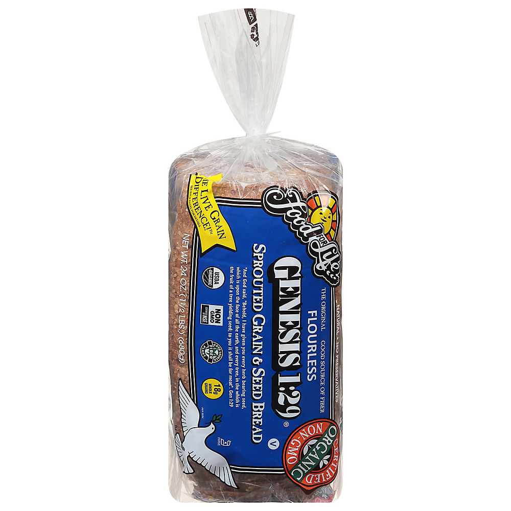 Calories in Food For Life Genesis 1:29 Sprouted Grain & Seed Loaf Bread, 24 oz