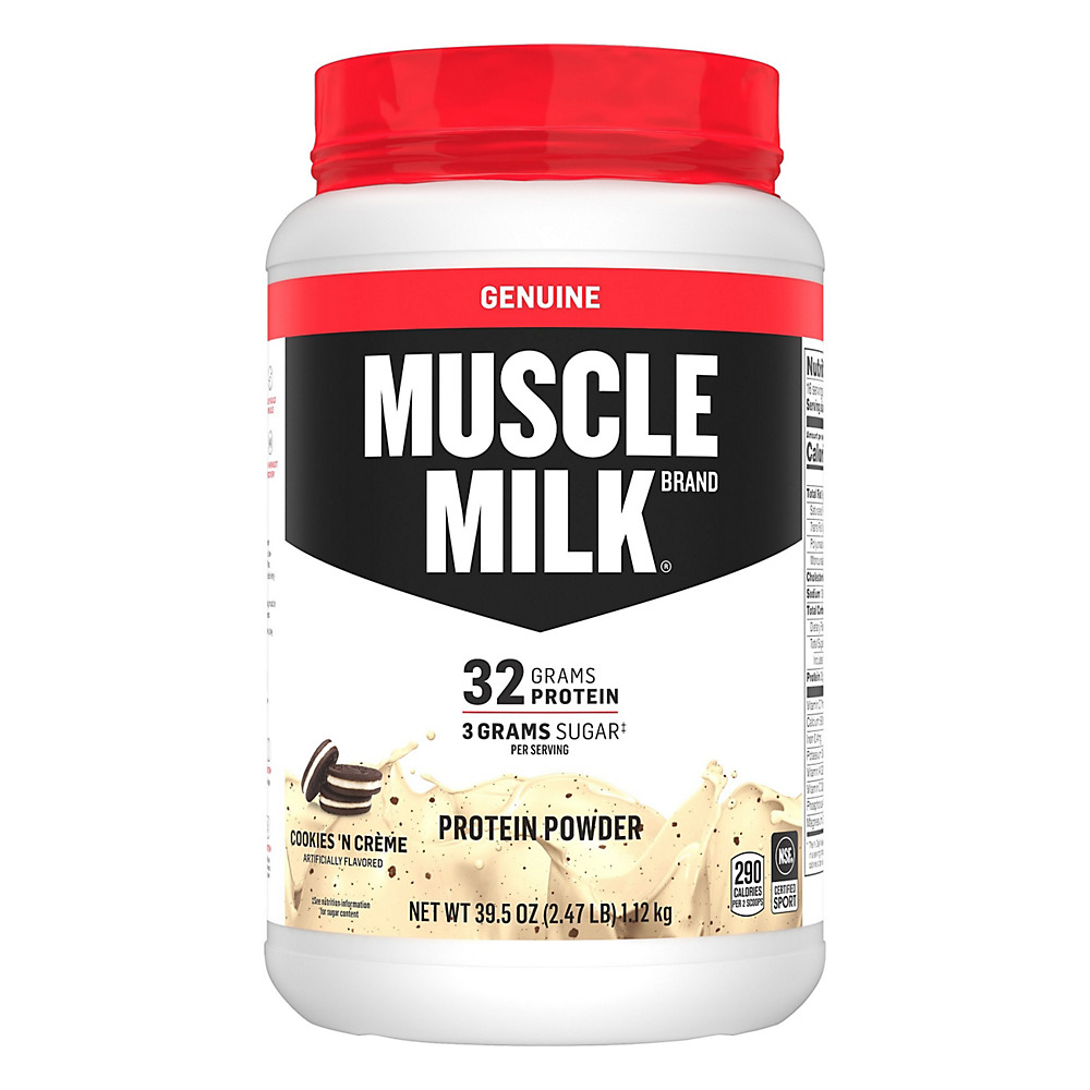Calories in Muscle Milk Cookies 'n Crème Genuine Protein Powder, 2.47 lb