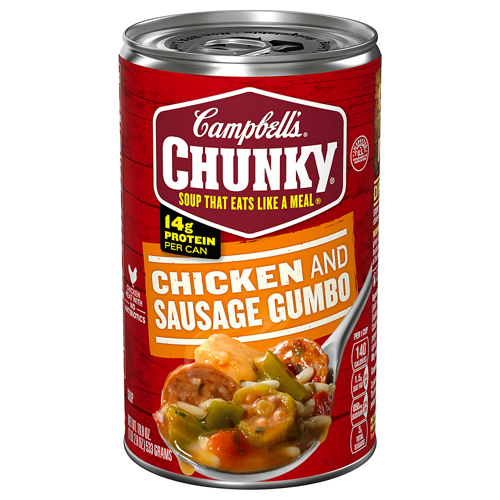 Calories in Campbell's Chunky Grilled Chicken and Sausage Gumbo Soup, 18.8 oz