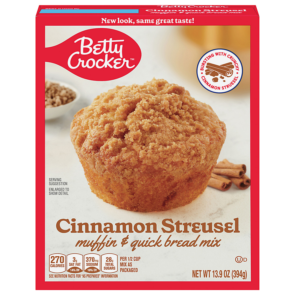 Calories in Betty Crocker Cinnamon Streusel Muffin & Quick Bread Mix, 13.9 oz