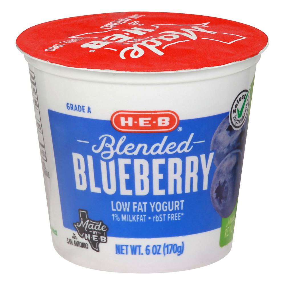 Calories in H-E-B Select Ingredients Blended Low-Fat Blueberry Yogurt, 6 oz