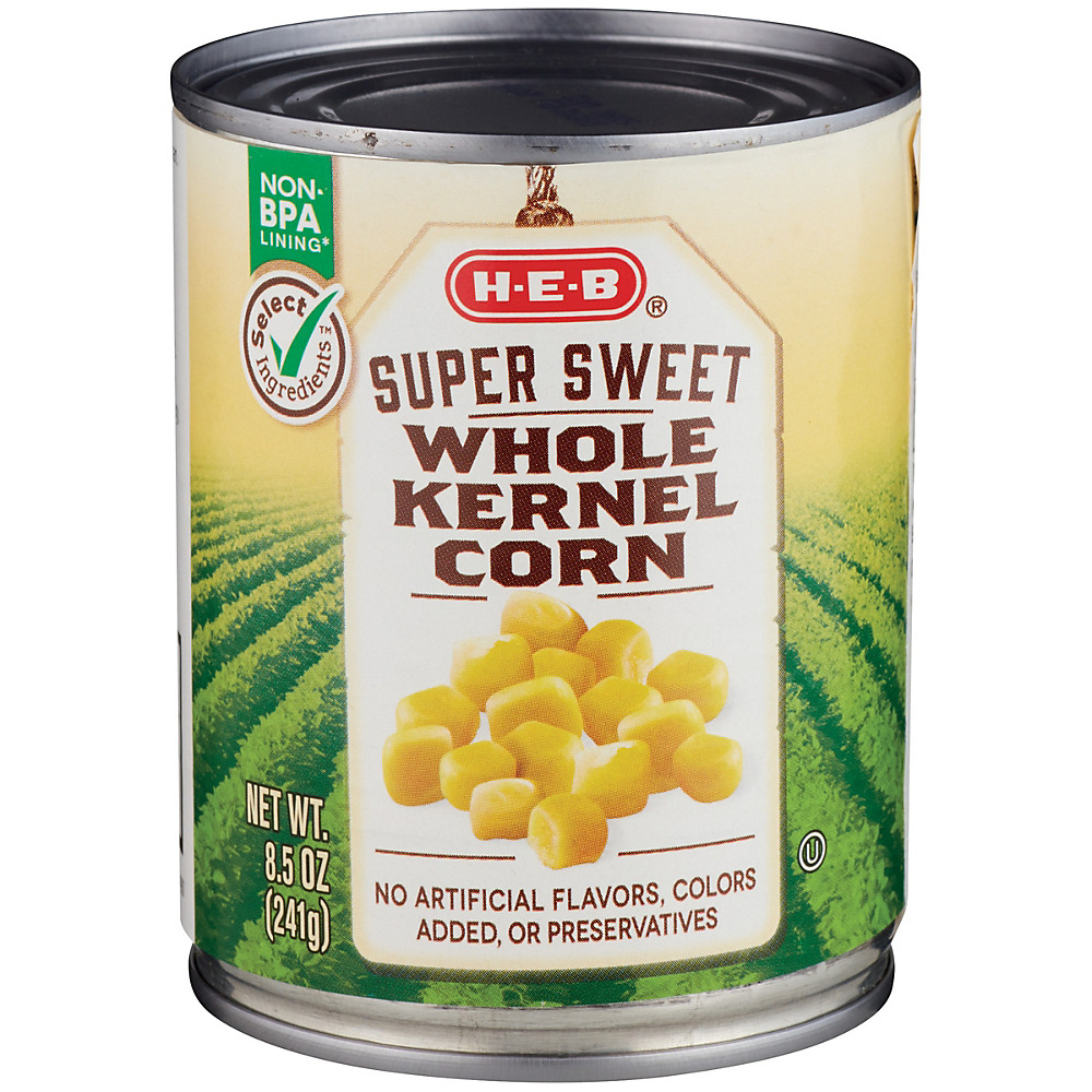 Calories in H-E-B Select Ingredients Super Sweet Whole Kernel Corn, 8.5 oz